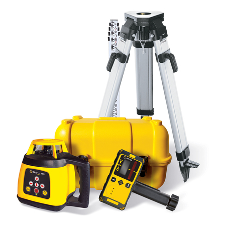 Sitepro Simple Hrzntl Rotary Laser Complete Kit W/Inches Leveling Rod & Tripod 27-KS100H-4C